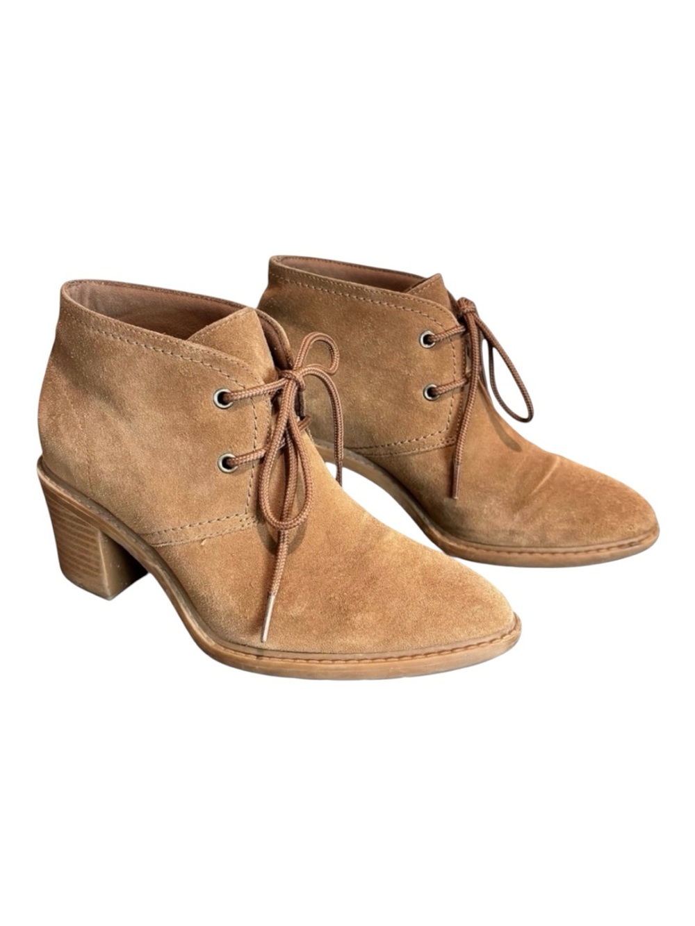 Clarks Collection Scene Lace Up Boot Suede Ankle Boots Light Brown Womens Size 7